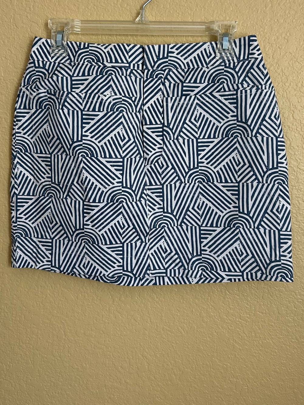 kate spade Saturday Navy and White Geometric Mini Skirt